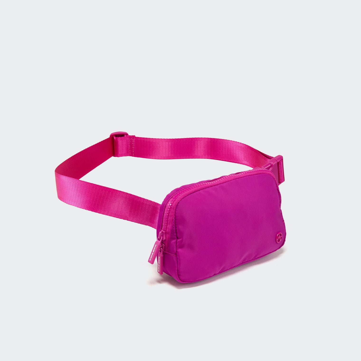 Pander 1L double zipper water-repellent nylon belt bag in Poinciana, product view 2