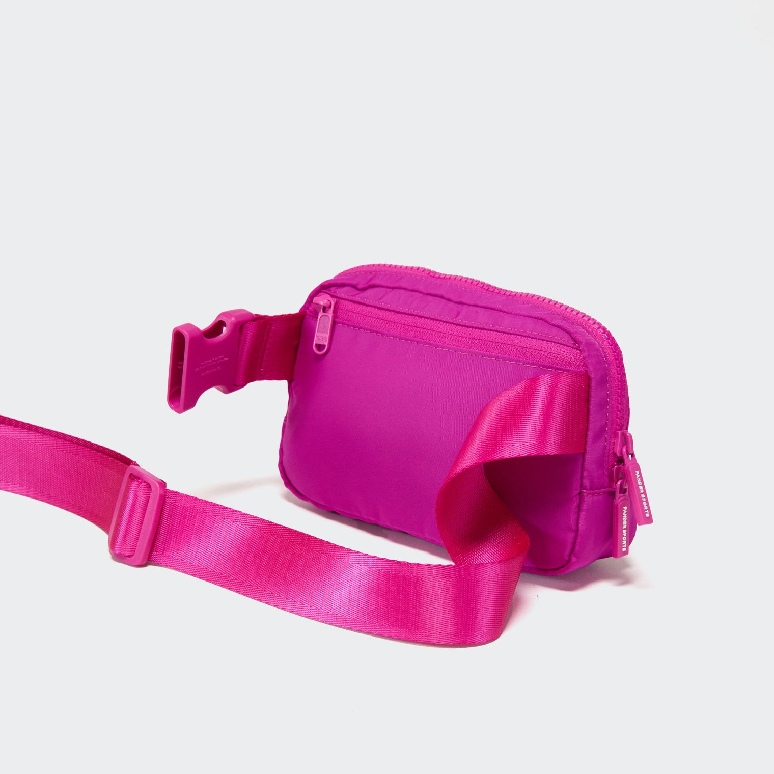 Pander 1L double zipper water-repellent nylon belt bag in Poinciana, product view 5