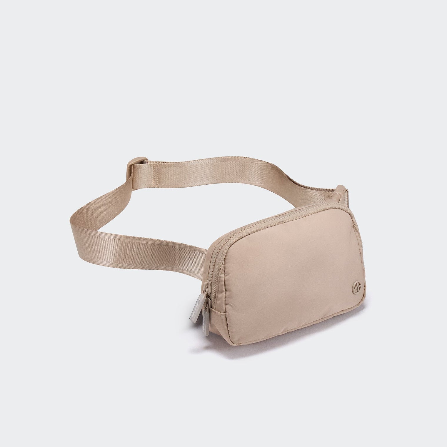 Pander 1L double zipper water-repellent nylon belt bag in Raw Linen Beige, product view 2