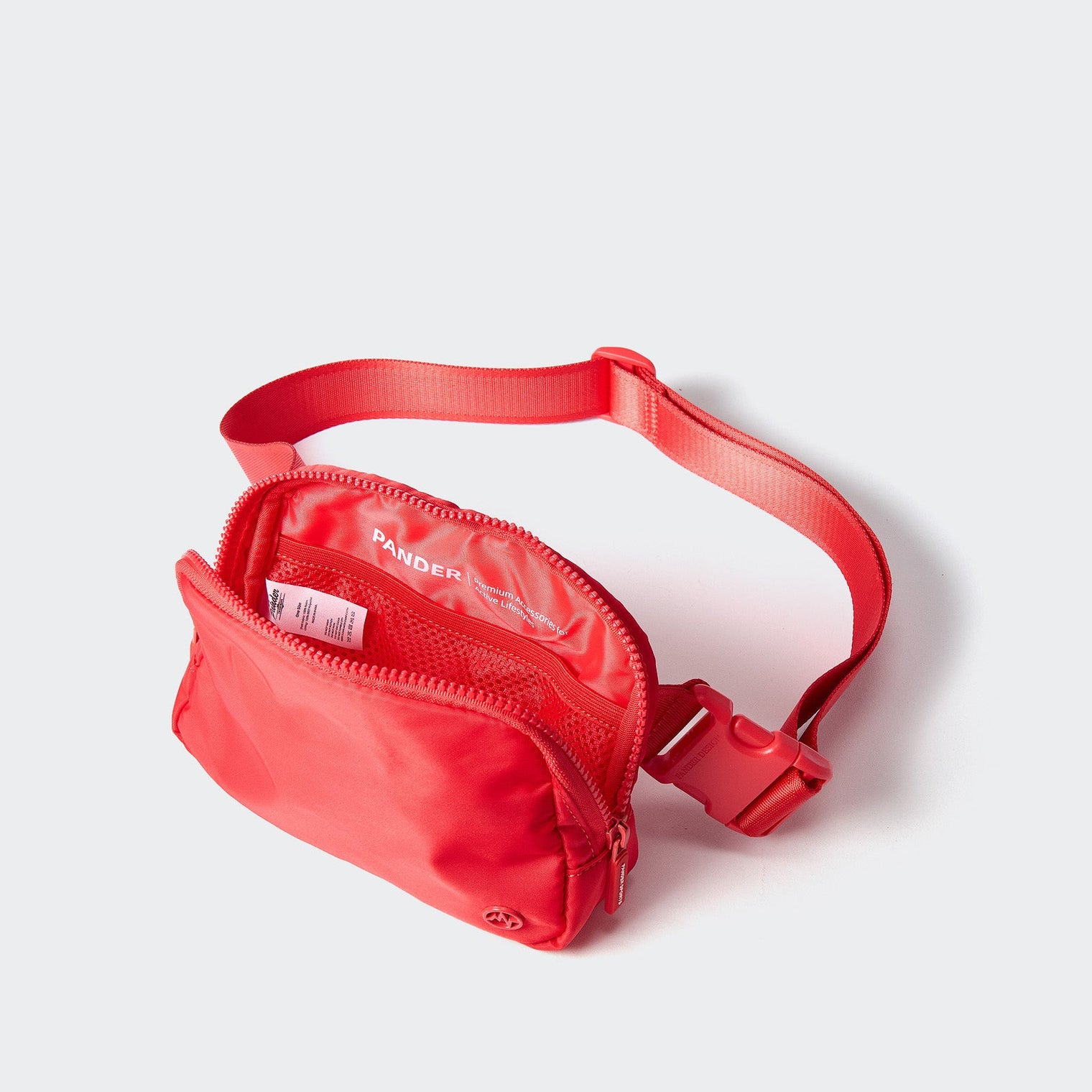 Pander 1L double zipper water-repellent nylon belt bag in Red, product view 6