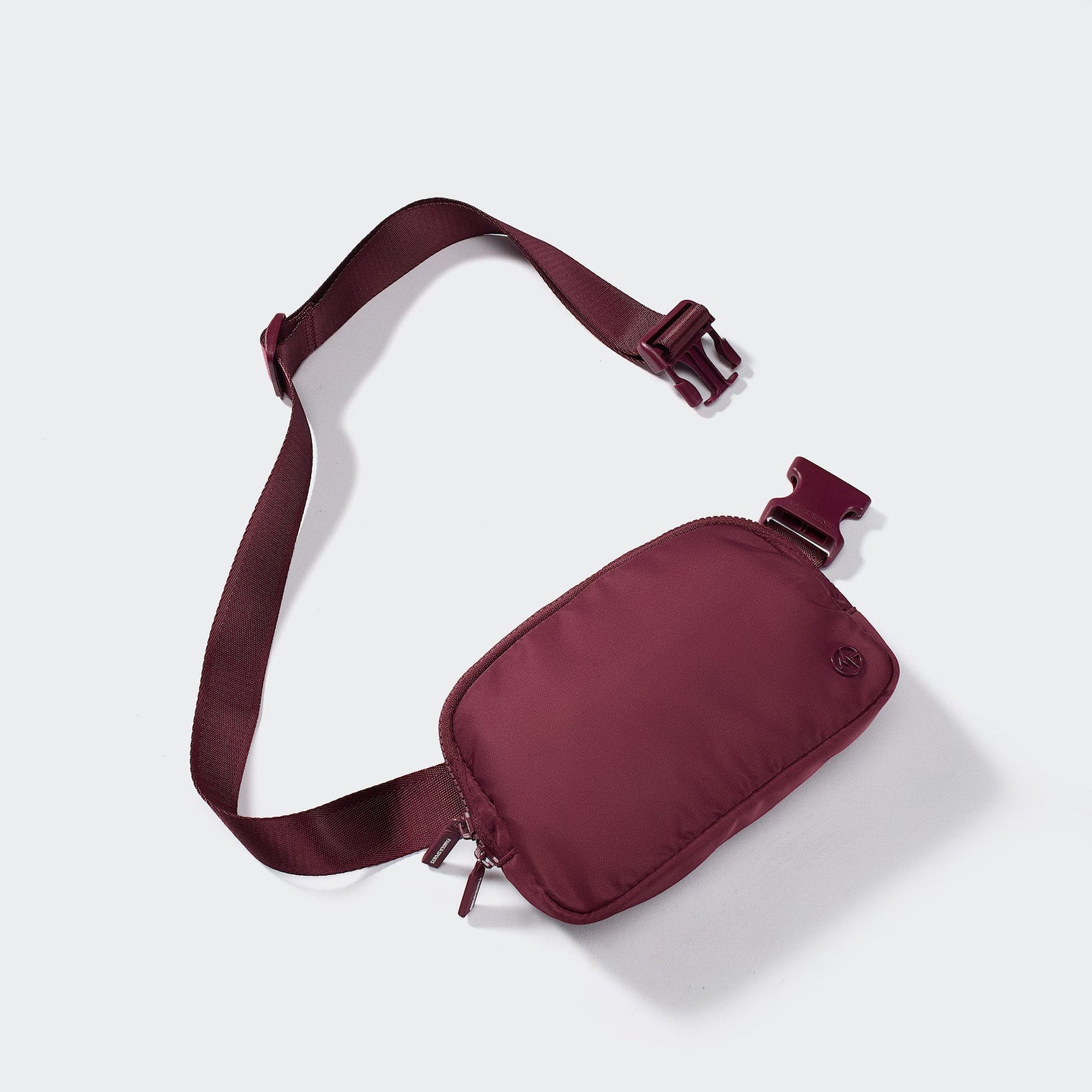 Pander 1L double zipper water-repellent nylon belt bag in Red Merlot, product view 5