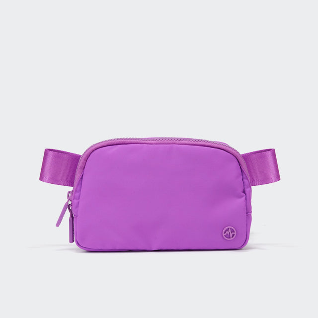 Pander 1L double zipper water-repellent nylon belt bag in Violet, product view 1