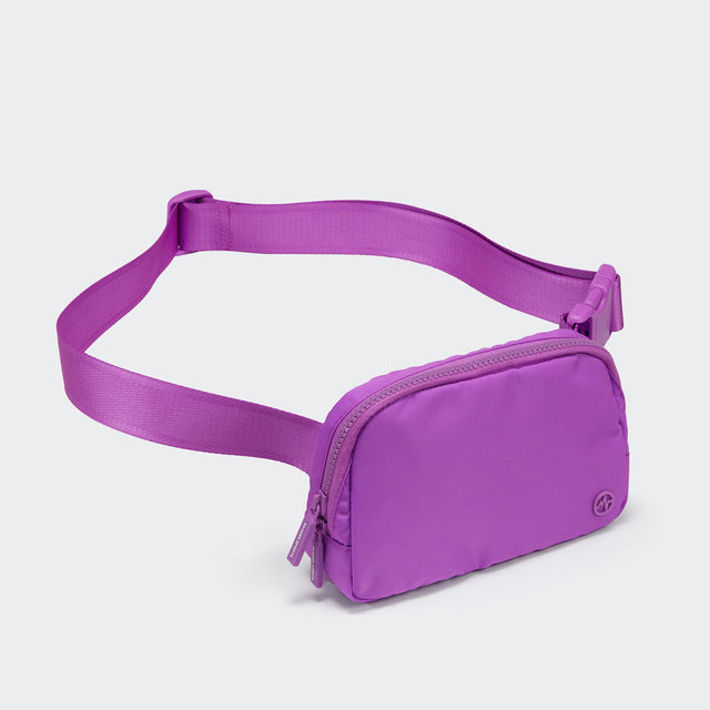 Pander 1L double zipper water-repellent nylon belt bag in Violet, product view 2
