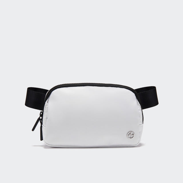Pander 1L double zipper water-repellent nylon belt bag in White, product view 1