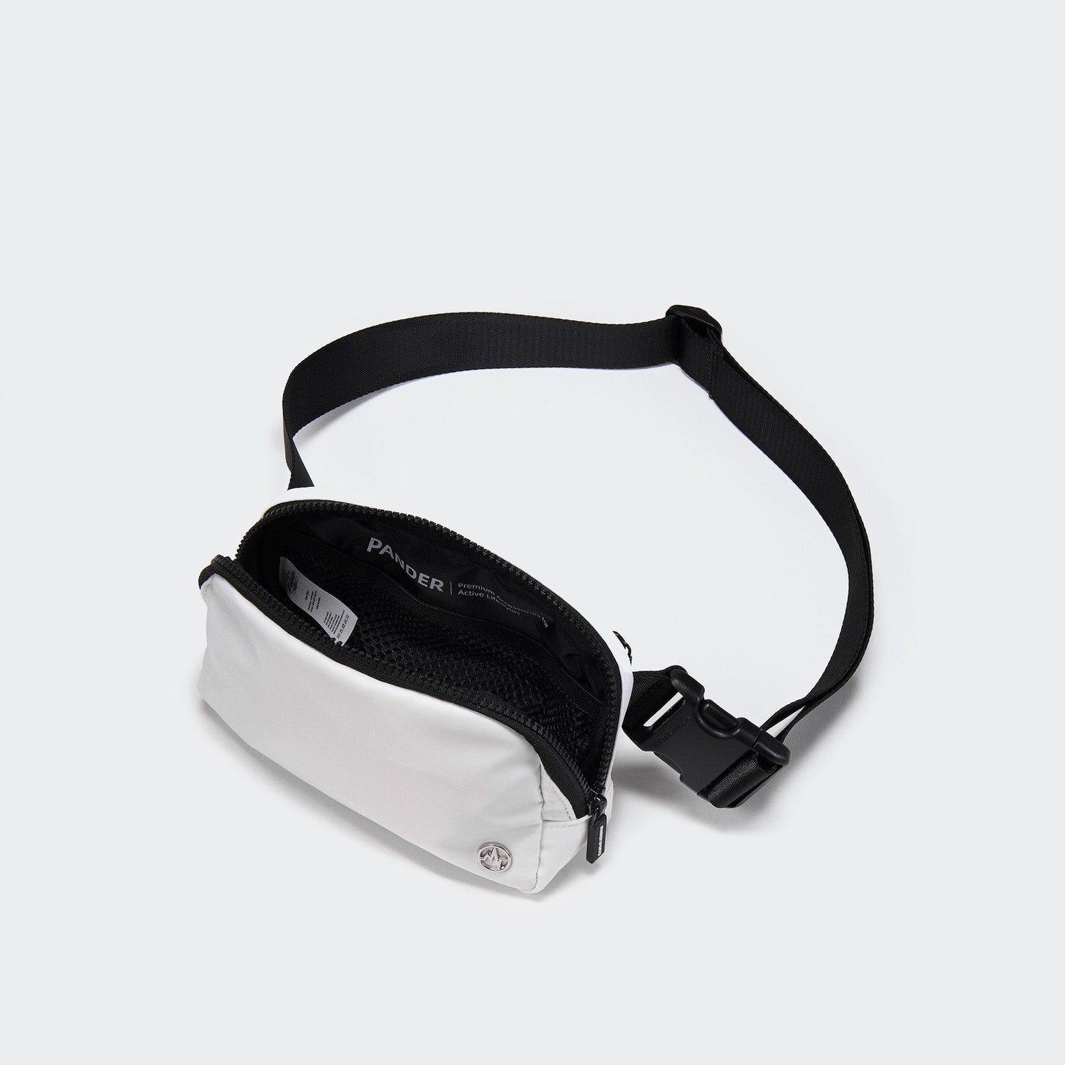 Pander 1L double zipper water-repellent nylon belt bag in White, product view 6