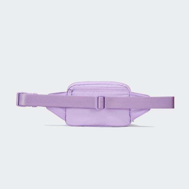 PANDER large crossbody waist pack in Grape Purple, adjustable strap view