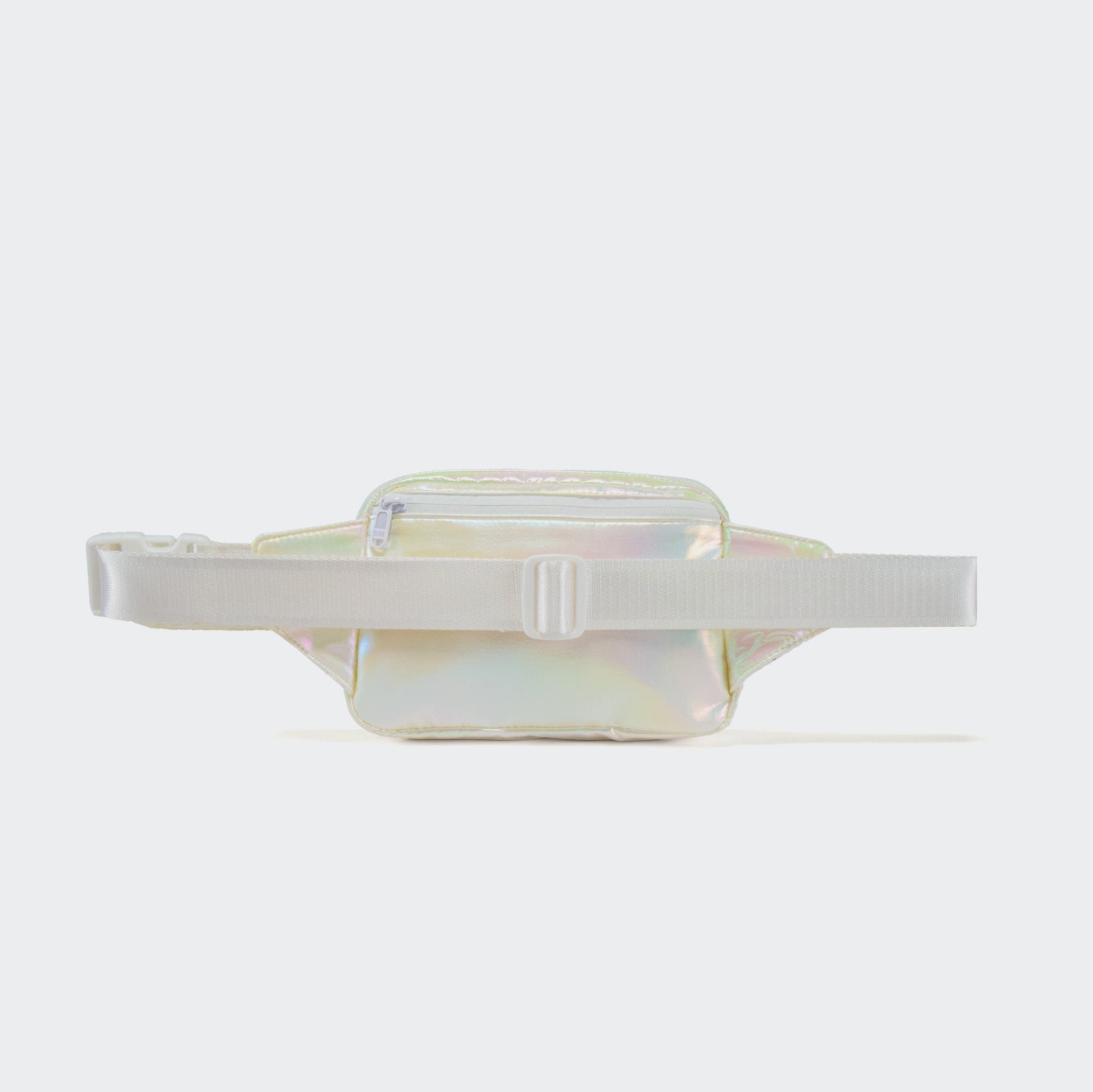 PANDER large crossbody waist pack in Iridescent, adjustable strap view