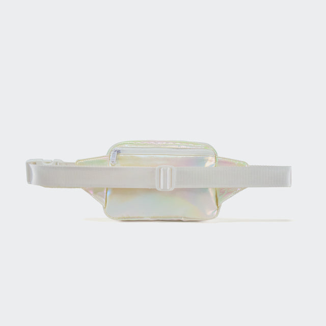 PANDER large crossbody waist pack in Iridescent, adjustable strap view
