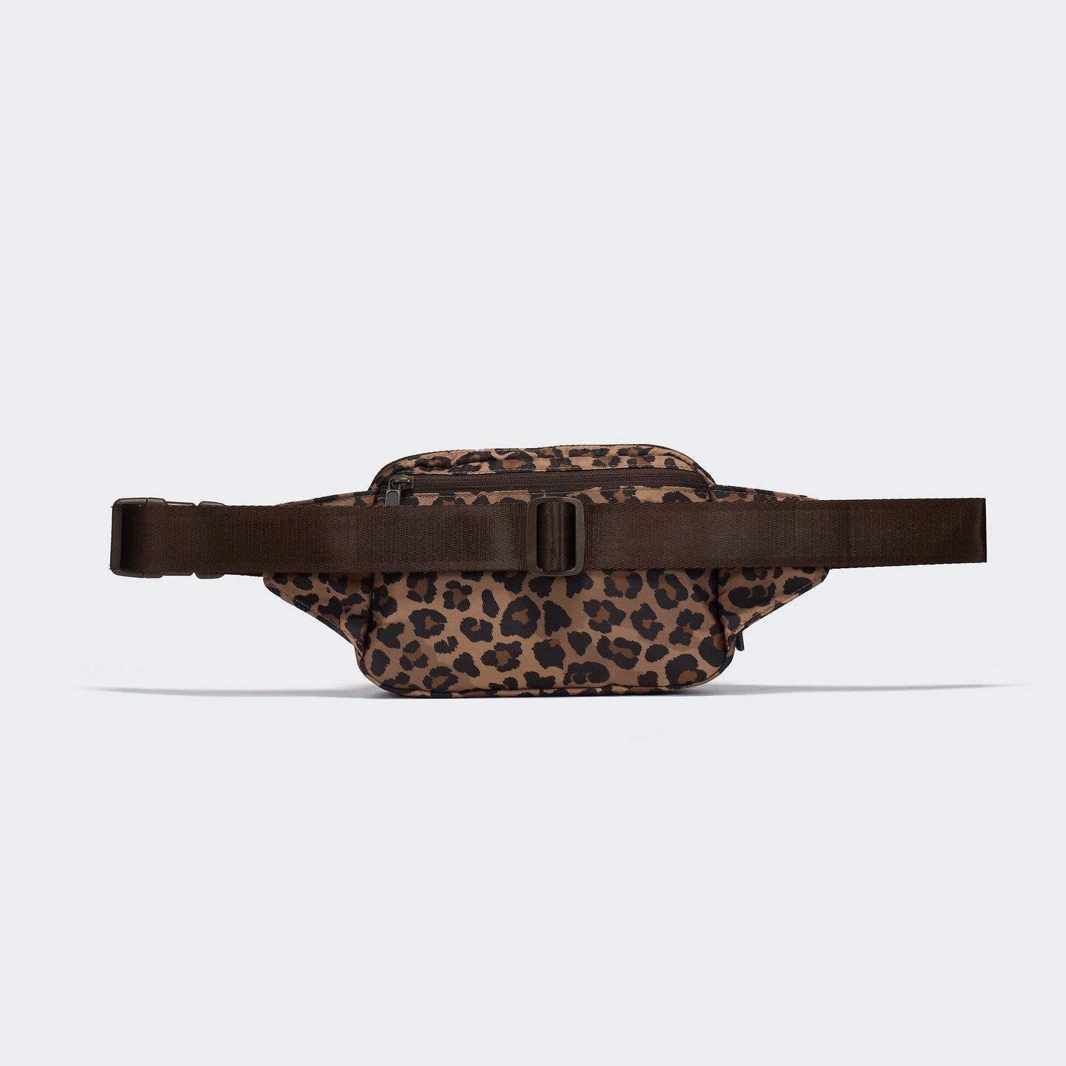PANDER large crossbody waist pack in Leopard Multi, adjustable strap view