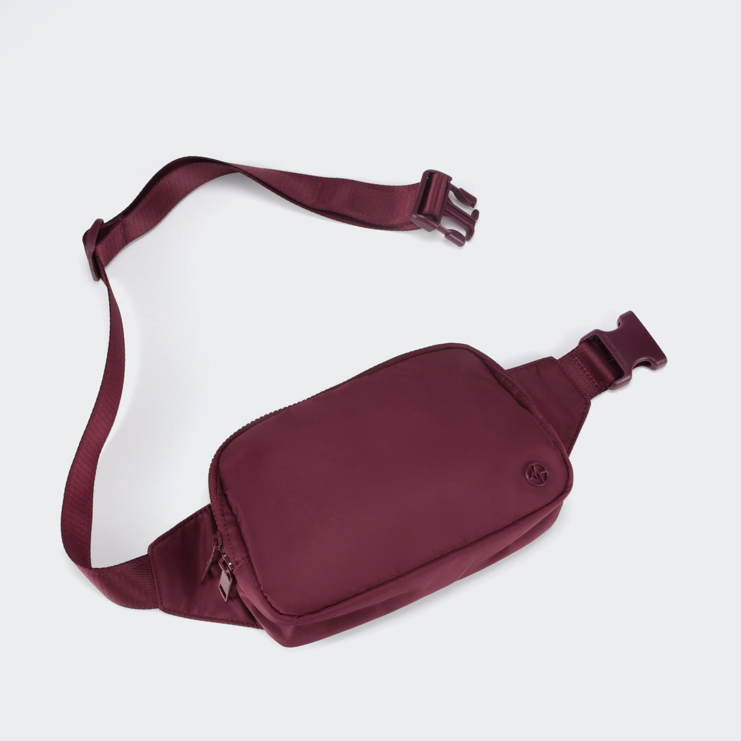 PANDER large crossbody waist pack in Red Merlot, adjustable strap view