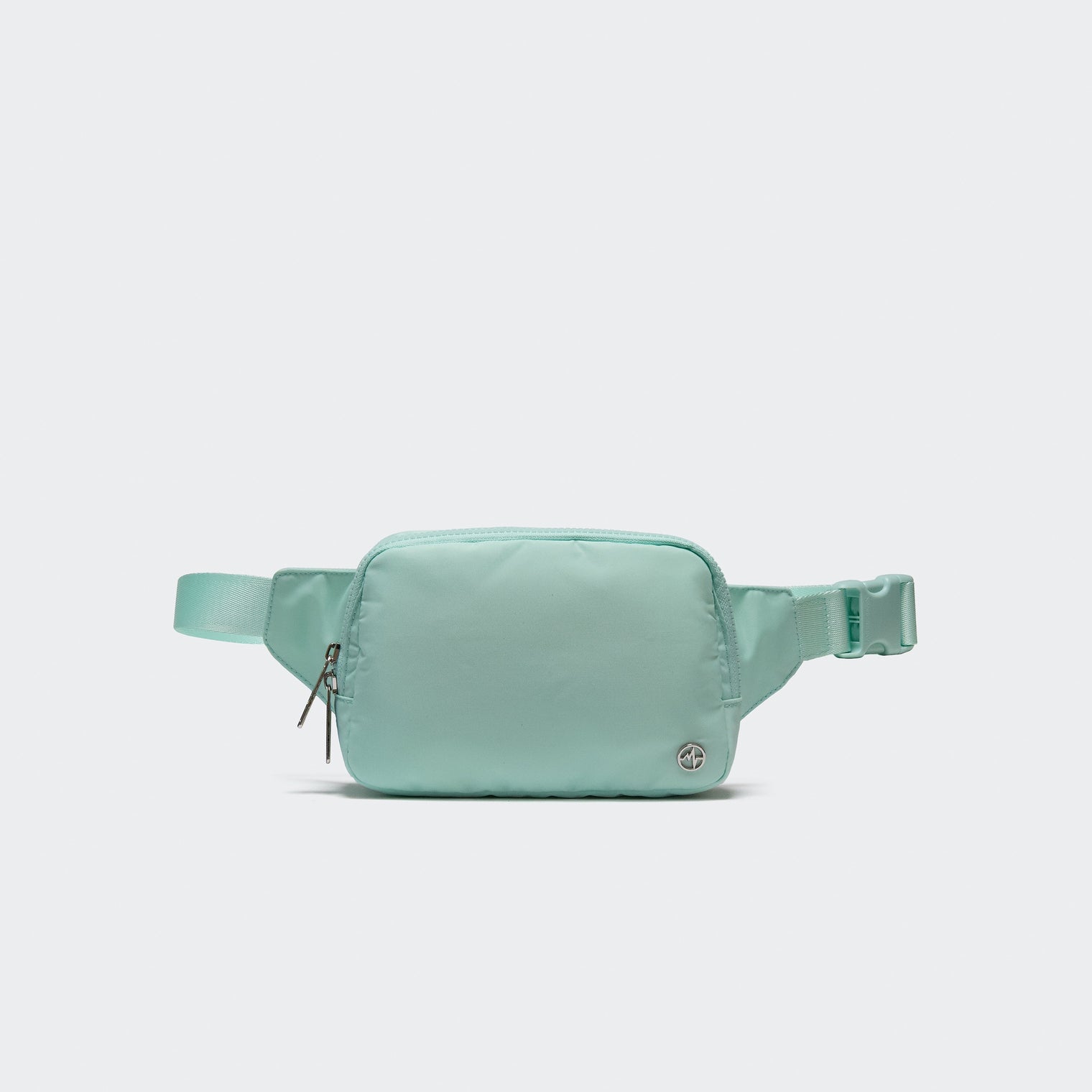 PANDER 2L water-resistant belt bag in Teal Blue, side and zipper detail