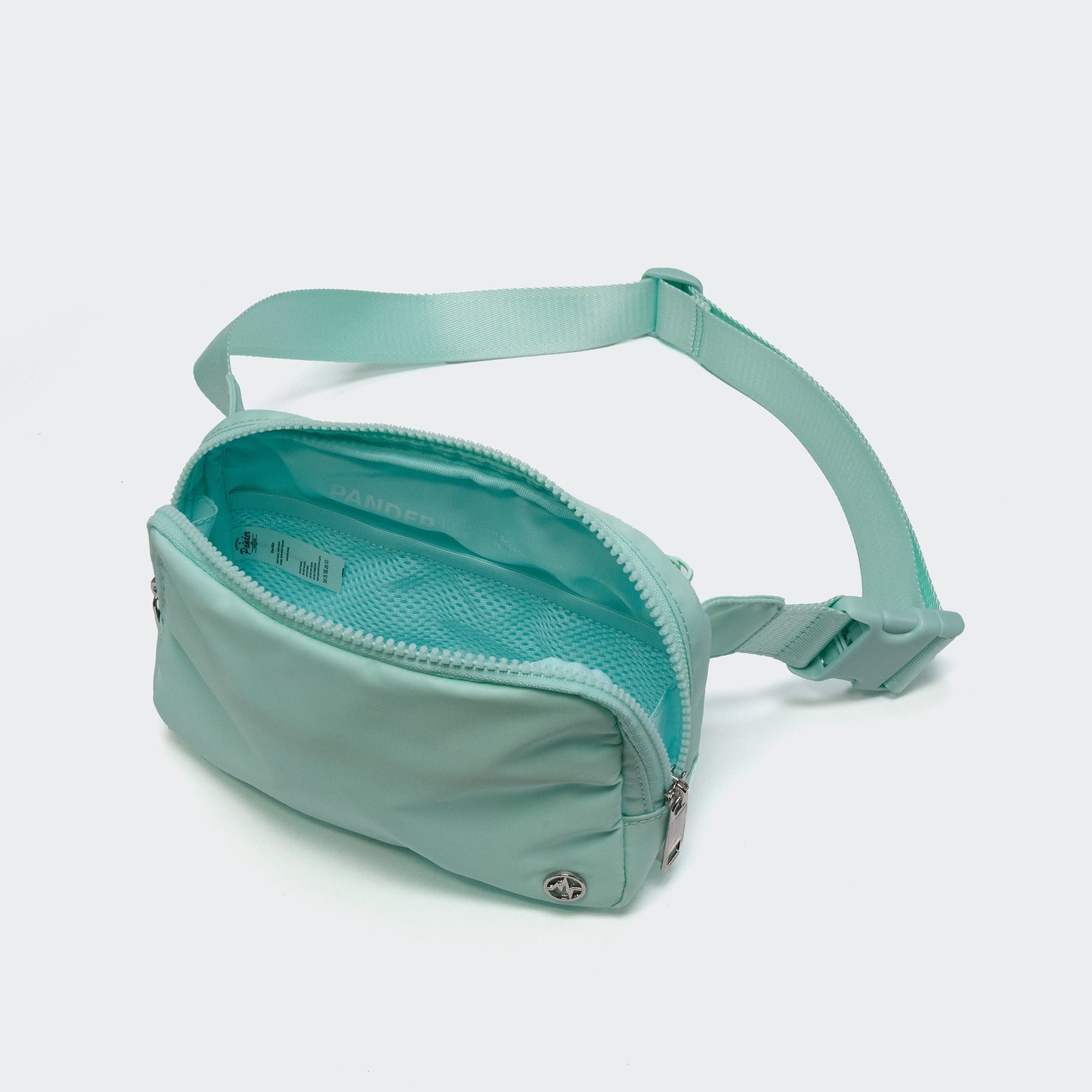 PANDER unisex 2L belt bag in Teal Blue, everyday travel view