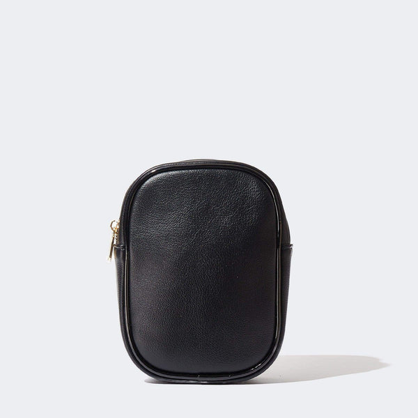 Pander thigh harness leg bag in Onyx Black, side view with harness straps