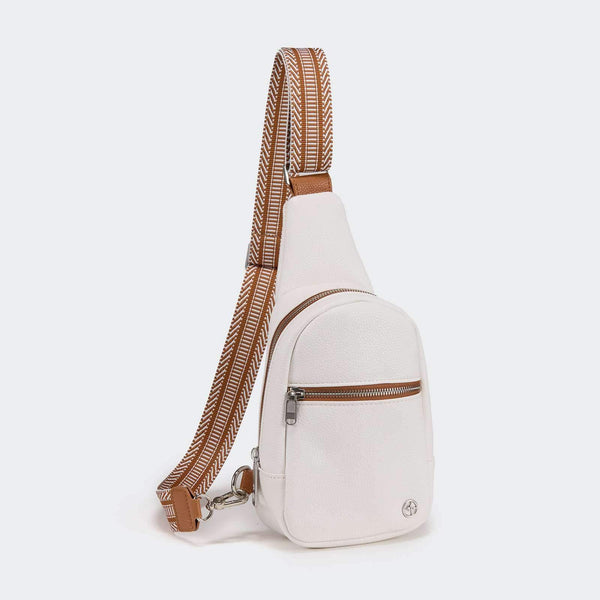 Pander Metro sling bag in White Opal, side profile
