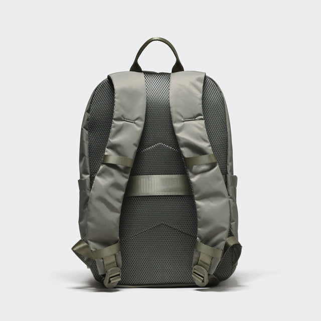 Pander 22L Grey Sage backpack breathable mesh back panel and padded shoulder straps