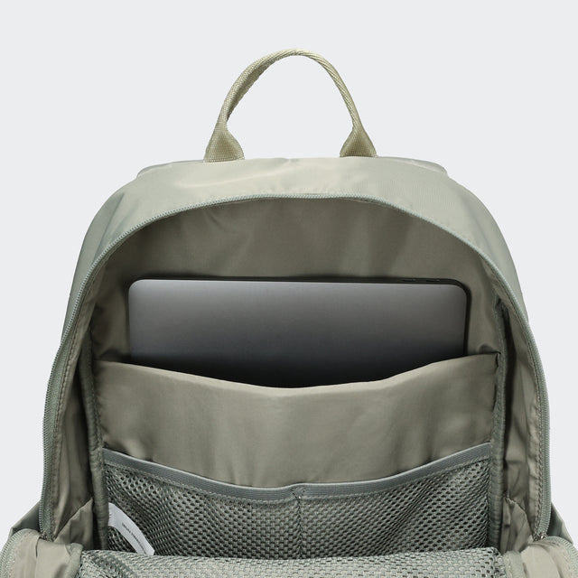 Pander 22L Grey Sage backpack interior tech sleeve and mesh organizer