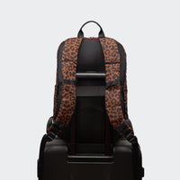 Pander 22L Midnight Leopard backpack rear luggage sleeve on suitcase handle