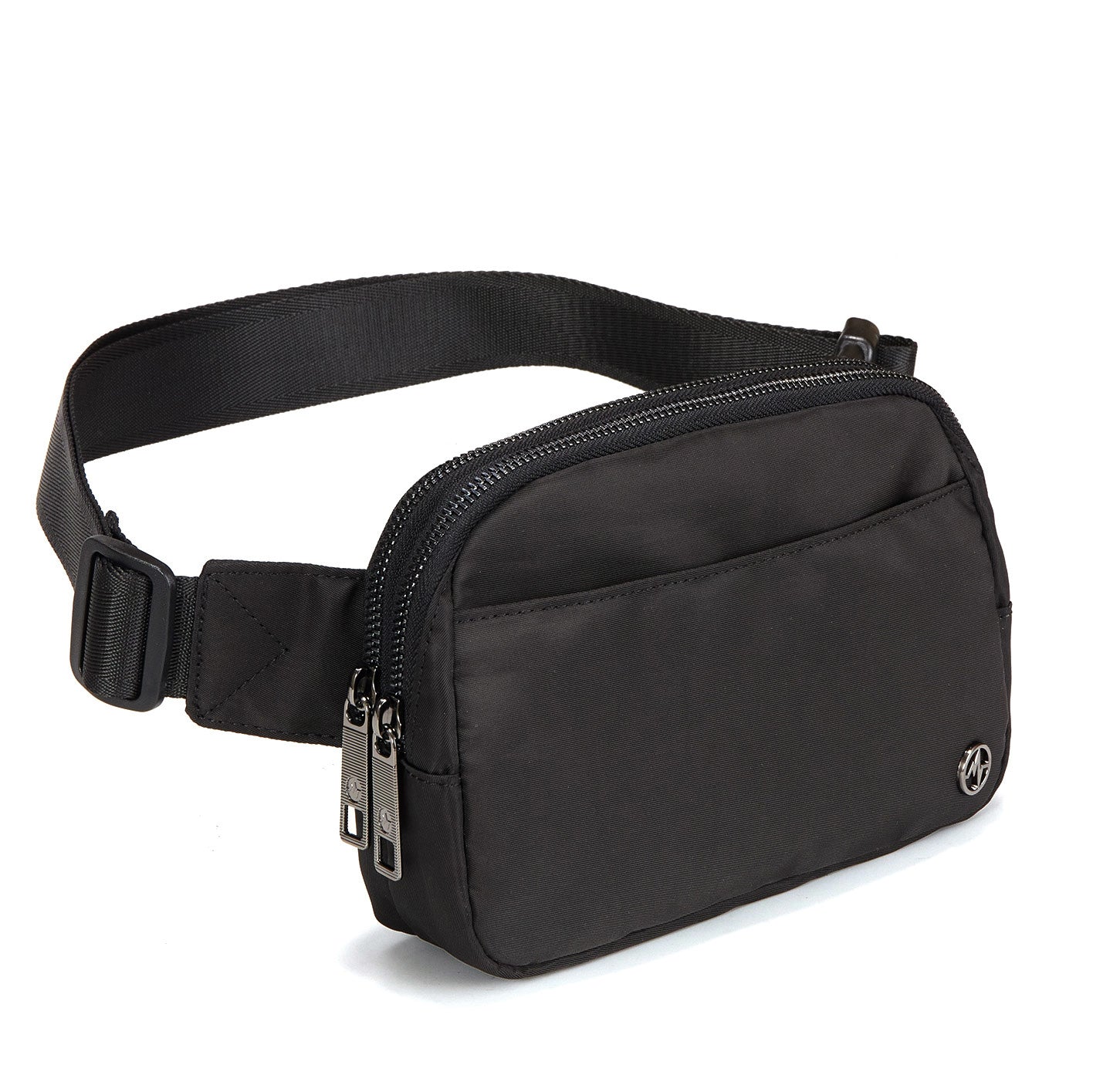 Pander 5 zipper pocket 2L belt bag in Black Polyester, product detail view 5