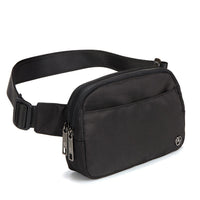 Pander 5 zipper pocket 2L belt bag in Black Polyester, product detail view 5