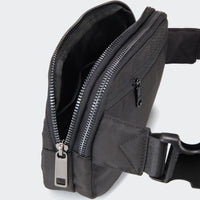 Pander 5 zipper pocket 2L belt bag in Black Polyester, product detail view 11