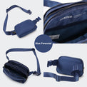 Pander 5 zipper pocket 2L belt bag in Blue Perennial, product detail view 1