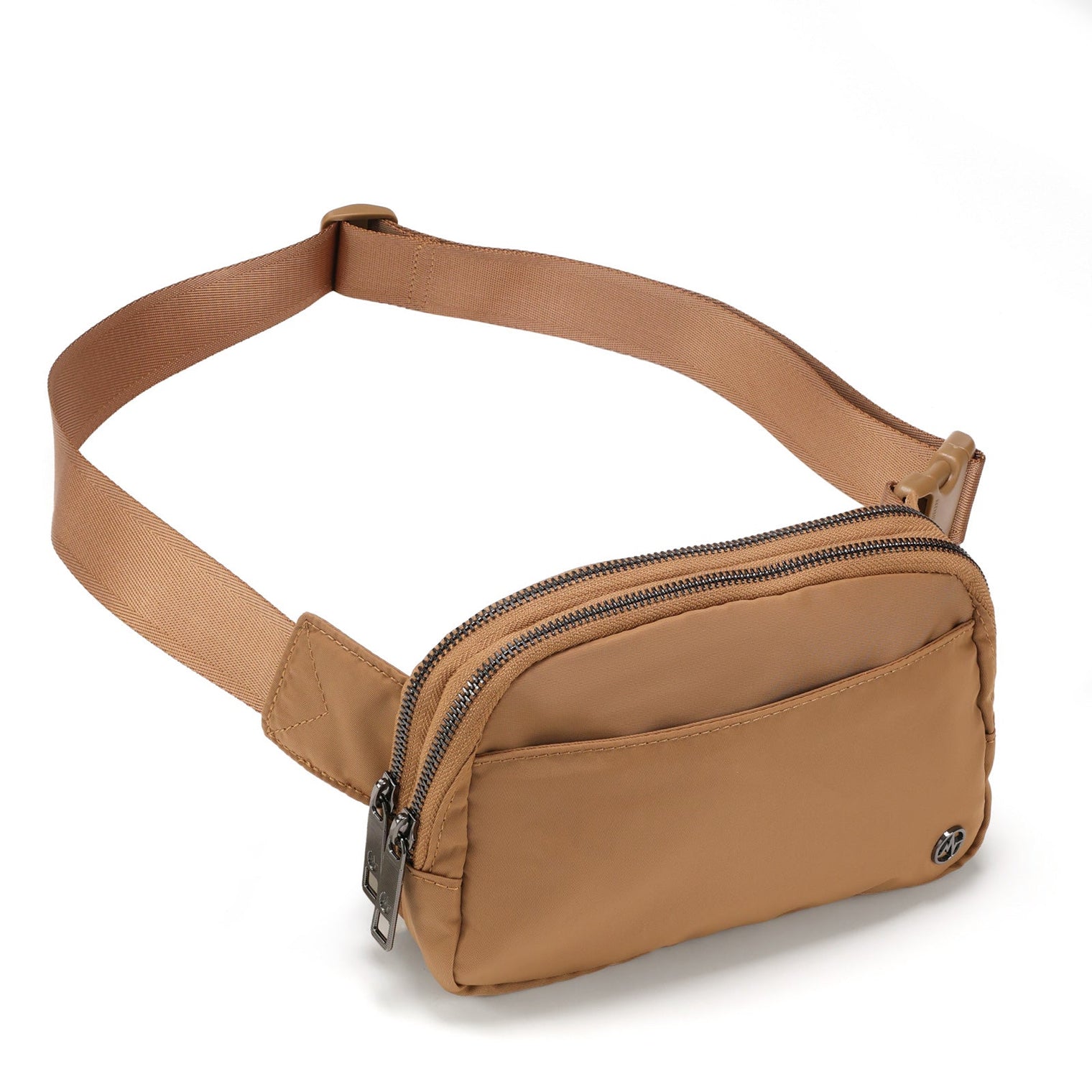 Pander 5 zipper pocket 2L belt bag in Caramel Burnt, product detail view 3
