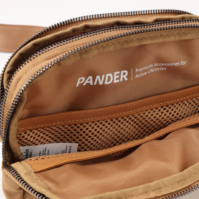 Pander 5 zipper pocket 2L belt bag in Caramel Burnt, product detail view 9