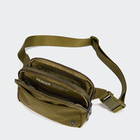 Pander 5 zipper pocket 2L belt bag in Dark Moss, product detail view 6