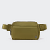 Pander 5 zipper pocket 2L belt bag in Dark Moss, front view with adjustable strap