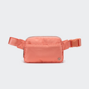 Pander 5 zipper pocket 2L belt bag in Dark Salmon, front view with adjustable strap