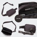 Pander 5 zipper pocket 2L belt bag in Dim Grey, product detail view 9