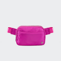 Pander 5 zipper pocket 2L belt bag in Grape Purple, front view with adjustable strap