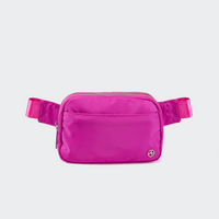 Pander 5 zipper pocket 2L belt bag in Grape Purple, front view with adjustable strap