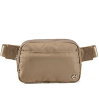Pander 5 zipper pocket 2L belt bag in Gray Brown, product detail view 2