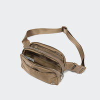 Pander 5 zipper pocket 2L belt bag in Gray Brown, product detail view 6