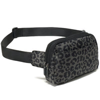 Pander 5 zipper pocket 2L belt bag in Grey Leopard, product detail view 2