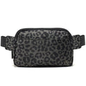 Pander 5 zipper pocket 2L belt bag in Grey Leopard, product detail view 3