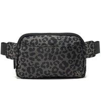 Pander 5 zipper pocket 2L belt bag in Grey Leopard, product detail view 3