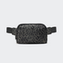 Pander 5 zipper pocket 2L belt bag in Grey Leopard, front view with adjustable strap