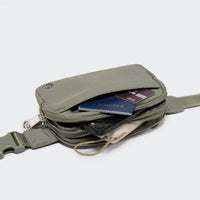 Pander 5 zipper pocket 2L belt bag in Grey Sage, product detail view 11