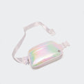 Pander 5 zipper pocket 2L belt bag in Iridescent White, product detail view 6