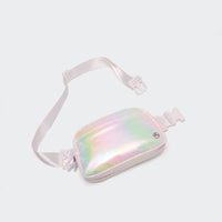 Pander 5 zipper pocket 2L belt bag in Iridescent White, product detail view 6