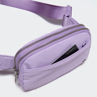 Pander 5 zipper pocket 2L belt bag in Lilac Purple, product detail view 6