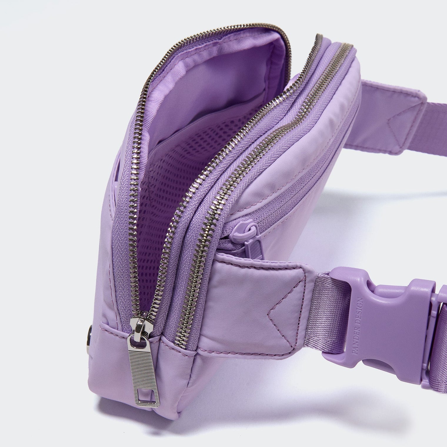 Pander 5 zipper pocket 2L belt bag in Lilac Purple, product detail view 8