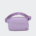 Pander 5 zipper pocket 2L belt bag in Lilac Purple, front view with adjustable strap
