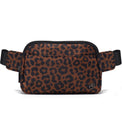 Pander 5 zipper pocket 2L belt bag in Midnight Leopard, product detail view 3