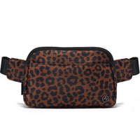 Pander 5 zipper pocket 2L belt bag in Midnight Leopard, product detail view 3