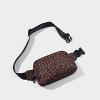 Pander 5 zipper pocket 2L belt bag in Midnight Leopard, product detail view 6