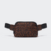 Pander 5 zipper pocket 2L belt bag in Midnight Leopard, front view with adjustable strap