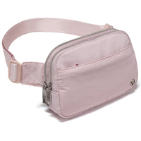 Pander 5 zipper pocket 2L belt bag in Pink, product detail view 2